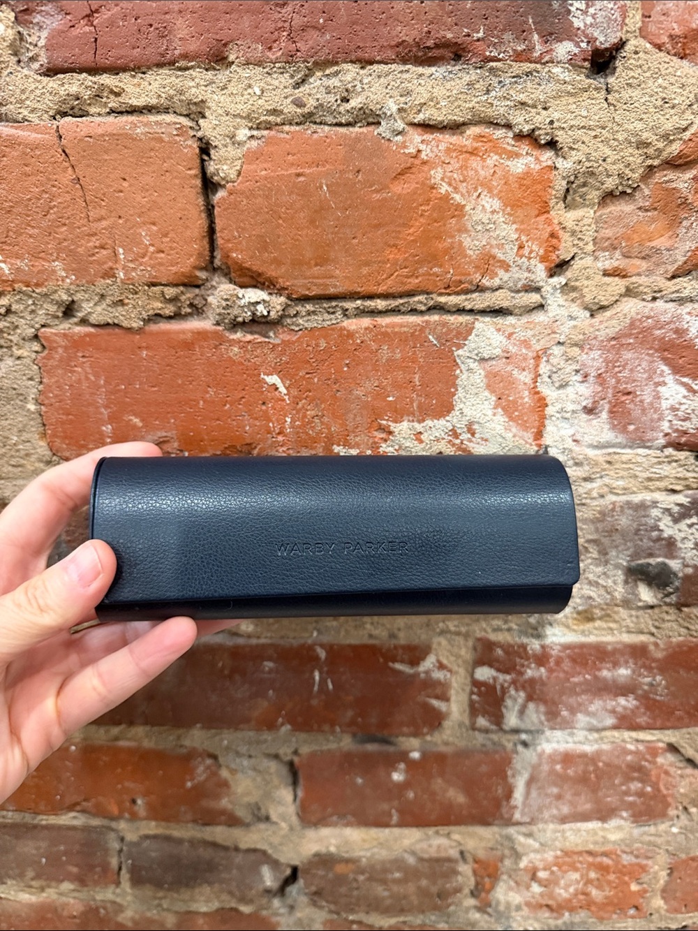 Warby Parker Navy Blue Hard Shell Eyeglass Case